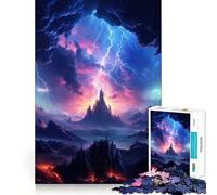 Space Lightning Jigsaw 1000 Pieces for Teenagers Strengthen Memory Relaxing Fun Smooth Edge Santa Wish List (50x75cm)