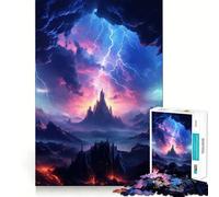 Space Lightning Jigsaw Puzzle for Teenagers 1000 Pieces Clear Logic Toy Slow Enjoy Perfect Cut Bday Surprise (38x26cm)