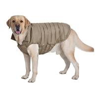 SPACE LION Dog Puffer Jacket, Down Winter Coat, Durable Outdoor Coat for Cold and Windy Conditions, Waterproof, Lightweight Jacket, Adjustable Fit for Small, Medium, Large Dogs(Khaki,28/4XL)
