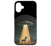 Space-Loving Donkey Abducted by UFO for Cosmic Alien Fun Case for iPhone 16 Plus