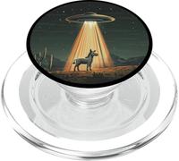 Space-Loving Donkey Abducted by UFO for Cosmic Alien Fun PopSockets PopGrip for MagSafe