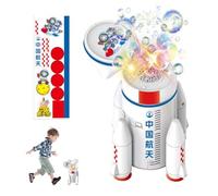Space Machine - Bubble Machine Space Rocket with Lights & Music - Automatic Bubble Blower Toys, Battery-Operated, Birthday Outdoor Toys for Kids and