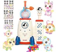 Space Magic Balloons Nano Tape Bubble Kit, 400 Pcs Diy Space Magic Balloon Craft Kit Monster Sticker Decorated Balloons Set, Creative SpaceRocket Balloon Toy with Pump Launcher for Kids (170pc)