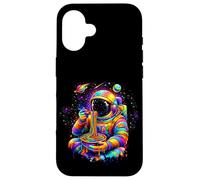 Space man, astronaut eating spaghetti popart,colorful Case for iPhone 16