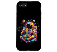 Space man, astronaut eating spaghetti popart,colorful Case for iPhone SE (2020) / 7/8