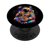 Space man, astronaut eating spaghetti popart,colorful PopSockets Adhesive PopGrip