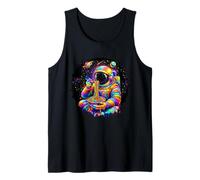 Space Man, Astronaut Eating Spaghetti Popart,Colorful Tank Top