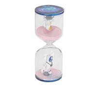 Space Man Decorative Sand Timer Clock, Hourglass Timer for Office Home Kitchen Desk, Teaching Tool with High Transparency Glass for Kids Yoga Cooking (Pink 15 Minutes)