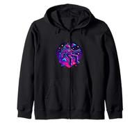Space man Floating in Space Psychedelic Vaporwave Sci-Fi Zip Hoodie