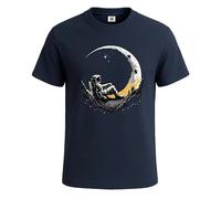 Space-Man Man on The Moon Space Lover Mens T Shirt Gift Party Tee Top(Navy Blue, XL)