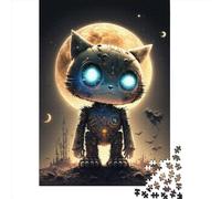Space Mechanical Cat Jigsaw Puzzle Adult 1000 Pieces Classic Puzzle Paper Jigsaw Puzzle Wall Art Unique Toys 1000pcs (38x26cm)