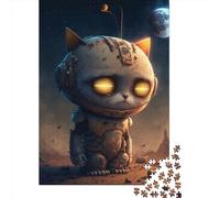 Space Mechanical Cat Paper Jigsaw Puzzle for Adults 1000 Piece Puzzles for Teenagers Creative Jigsaw Puzzles Family Challenging Games Toys 1000pcs (38x26cm)