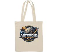 Space Mining Operations on Large Asteroid Natural Cotton Tote Bag White