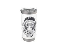 Space Monkey Astronaut Hand Drawn Retro Cosmic Illustration Stainless Steel Insulated Tumbler