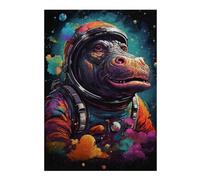 Space Monkey Explorer Wooden Jigsaw Puzzle for Adults, 300 PCS