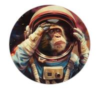 Space Monkey Round Rugs 180cm - Funny Style Foldable Non Slip Soft Carpet for Living Room Bedroom Office Farmhouse Kitchen Laundry Room