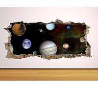 Space Moon Galaxy Earth Wall Smash 3D Wall Art Decal Sticker Boys Transfer