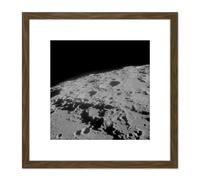 Space NASA Apollo 11 Moon Crater 312 Crookes 1969 Photo 8X8 Inch Square Wooden Framed Wall Art Print Picture with Mount Artery8 Brown One Size