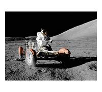 Space NASA Apollo 17 Lunar Rover Vehicle Moon Photo Large Wall Art Poster Print Thick Paper 18X24 Inch