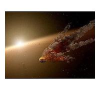 Space NASA Asteroid Collision Star Planet Illustration Art Print Canvas Premium Wall Decor Poster Mural