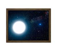 Space NASA Binary Stars Sirius A B Illustration Artwork Framed Wall Art Print 18X24 Inch