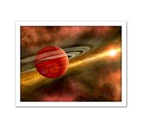 Space NASA Birth Planet Discs Star Orbit Illustration Artwork Framed Wall Art Print 18X24 Inch