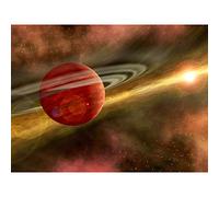 Space NASA Birth Planet Discs Star Orbit Illustration Premium Wall Art Canvas Print 18X24 Inch