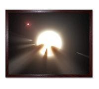 Space NASA Comet Swarm Star KIC8462852 Illustration Unframed Wall Art Print Poster Home Decor Premium