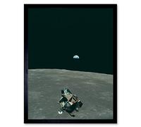 Space NASA Earth Moon Lunar Module Mars Photo Art Print Framed Poster Wall Decor 12x16 inch
