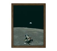 Space NASA Earth Moon Lunar Module Mars Photo Artwork Framed Wall Art Print 18X24 Inch