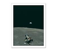 Space NASA Earth Moon Lunar Module Mars Photo Artwork Framed Wall Art Print 18X24 Inch