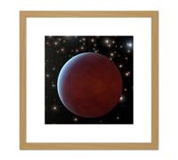 Space NASA Gas Giant Planet Orbiting Star Illustration 8X8 Inch Square Wooden Framed Wall Art Print Picture with Mount Artery8 Light Oak One Size