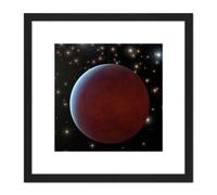 Space NASA Gas Giant Planet Orbiting Star Illustration 8X8 Inch Square Wooden Framed Wall Art Print Picture with Mount Artery8 Black One Size