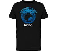 Space NASA Grunge The Sky is Not The Limit Astronaut Graphic Men's T-Shirt Black XL