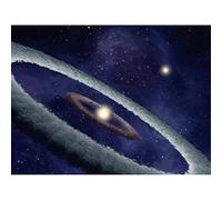Space NASA HD113766 Stellar Disk Binary Star Illustration Art Print Canvas Premium Wall Decor Poster Mural