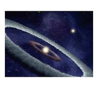 Space NASA HD113766 Stellar Disk Binary Star Illustration Premium Wall Art Canvas Print 18X24 Inch
