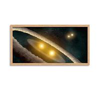 Space NASA HD98800 Binary Star System Illustration Framed Wall Art Print Long 25X12 Inch