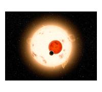 Space NASA Planet Kepler-16 Red Dwarf Star Illustration Premium Wall Art Canvas Print 18X24 Inch