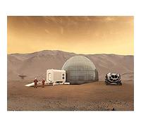 Space NASA Planet Mars Ice Home Concept Illustration Art Print Canvas Premium Wall Decor Poster Mural
