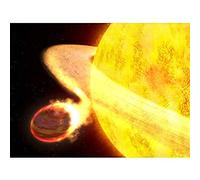 Space NASA Planet WASP-12b Being Eaten By Star Concept Art Print Canvas Premium Wall Decor Poster Mural