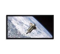 Space NASA Shuttle Atlantis Over Earth Photo Framed Wall Art Print Long 25X12 Inch