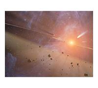 Space NASA Star Epsilon Eridani Asteroids Illustration Large XL Wall Art Canvas Print