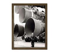 Space NASA Von Braun Saturn V F-1 Rocket Thrusters Photo Artwork Framed Wall Art Print 18X24 Inch