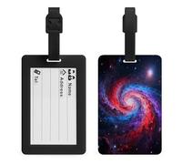 Space Nebula Swirl Luggage Tags for Suitcases Personalized Luggage Tags Business Card Holder Travel ID Bag Tag with Address Card Quick Spot Baggage Identifier for Carry On