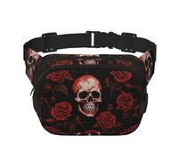 Space Nebula with Cluster Fanny Pack for Women Men Fashion Waist Pack Adjustable Belt Bag for Workout Running Travelling Casual Waist Bag, Skull Rose, One Size