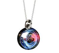 Space Necklace, Celestial Design, 2.2cm, Pendant Necklace, Astronomy Universe Necklaces, Unisex, For Valentine's Day Her Birthday Space Lover Best Friends