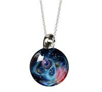 Space Necklace - Crystal Ball Star Necklace, Wardrobe Integration Galaxy Stars Pendant | Star Pendant For Women Valentine's Day Her Birthday Space Lover Best Friends Girls Wife Mom Women Unisex
