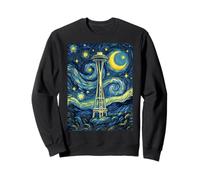 Space Needle Seattle Starry Night Art History Present Sweatshirt