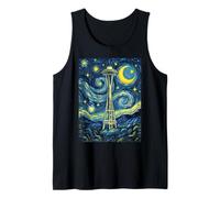 Space Needle Seattle Starry Night Art History Present Tank Top
