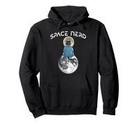Space Nerd: Astronaut sitting on moon, staring into space Pullover Hoodie